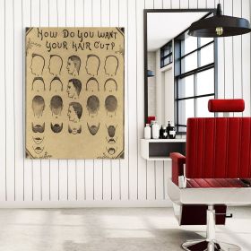 Barber Shop Tablou Haircut - Material produs:: Tablou canvas pe panza CU RAMA, Dimensiunea:: 60x90 cm