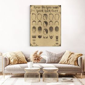 Barber Shop Tablou Haircut - Material produs:: Tablou canvas pe panza CU RAMA, Dimensiunea:: 70x100 cm