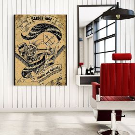Barber Shop Tablou Vintage - Material produs:: Tablou canvas pe panza CU RAMA, Dimensiunea:: 30x40 cm