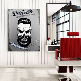 Barber Shop Tablou Craniu Vintage - Material produs:: Poster pe hartie FARA RAMA, Dimensiunea:: A1 59,4x84,1 cm