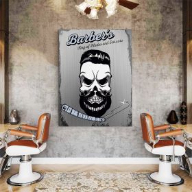 Barber Shop Tablou Craniu Vintage - Material produs:: Tablou canvas pe panza CU RAMA, Dimensiunea:: 60x80 cm