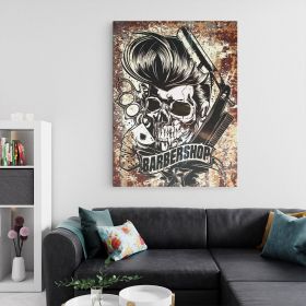Barber Shop Tablou Craniu Vintage - Material produs:: Poster pe hartie FARA RAMA, Dimensiunea:: 50x70 cm