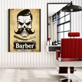 Barber Shop Tablou Craniu Vintage - Material produs:: Poster pe hartie FARA RAMA, Dimensiunea:: 30x40 cm