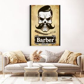 Barber Shop Tablou Craniu Vintage - Material produs:: Poster pe hartie FARA RAMA, Dimensiunea:: 30x40 cm