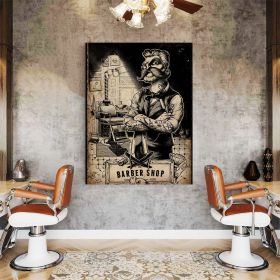 Barber Shop Tablou Vintage - Material produs:: Tablou canvas pe panza CU RAMA, Dimensiunea:: 50x70 cm