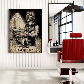 Barber Shop Tablou Vintage - Material produs:: Tablou canvas pe panza CU RAMA, Dimensiunea:: 50x70 cm