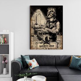 Barber Shop Tablou Vintage - Material produs:: Tablou canvas pe panza CU RAMA, Dimensiunea:: 50x70 cm