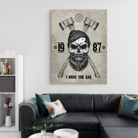 Barber Shop Tablou Craniu Vintage - Material produs:: Tablou canvas pe panza CU RAMA, Dimensiunea:: 60x90 cm