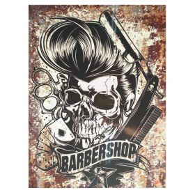 Barber Shop Tablou Craniu Vintage - Material produs:: Tablou canvas pe panza CU RAMA, Dimensiunea:: 30x40 cm