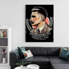Barber Shop Tablou Barber for life vintage - Material produs:: Tablou canvas pe panza CU RAMA, Dimensiunea:: 60x90 cm