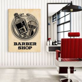 Barber Shop Tablou Vintage - Material produs:: Tablou canvas pe panza CU RAMA, Dimensiunea:: 70x100 cm