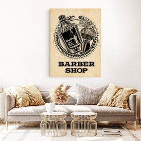 Barber Shop Tablou Vintage - Material produs:: Tablou canvas pe panza CU RAMA, Dimensiunea:: 40x60 cm