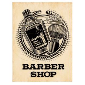 Barber Shop Tablou Vintage - Material produs:: Tablou canvas pe panza CU RAMA, Dimensiunea:: 70x100 cm