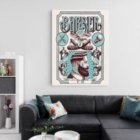 Barber Shop Tablou Shave&#038;Cut Vintage - Material produs:: Tablou canvas pe panza CU RAMA, Dimensiunea:: 40x60 cm