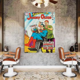 Barber Shop Tablou Superman Vintage - Material produs:: Tablou canvas pe panza CU RAMA, Dimensiunea:: 80x120 cm