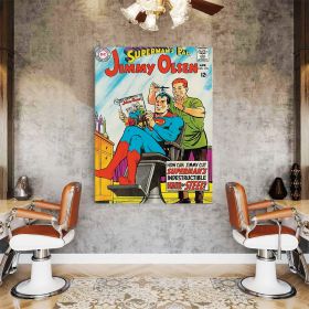 Barber Shop Tablou Superman Vintage - Material produs:: Tablou canvas pe panza CU RAMA, Dimensiunea:: 60x80 cm
