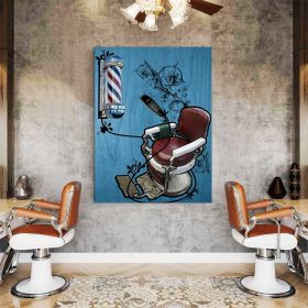 Barber Shop tablou scaun frizerie - Material produs:: Tablou canvas pe panza CU RAMA, Dimensiunea:: 80x120 cm