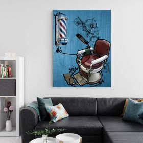 Barber Shop tablou scaun frizerie - Material produs:: Tablou canvas pe panza CU RAMA, Dimensiunea:: 60x90 cm