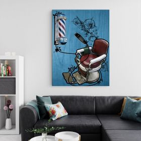 Barber Shop tablou scaun frizerie - Material produs:: Tablou canvas pe panza CU RAMA, Dimensiunea:: 80x120 cm