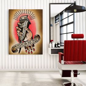 Barber Shop tablou tuns&#038;barbierit - Material produs:: Tablou canvas pe panza CU RAMA, Dimensiunea:: 40x60 cm