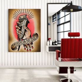 Barber Shop tablou tuns&#038;barbierit - Material produs:: Tablou canvas pe panza CU RAMA, Dimensiunea:: 70x100 cm