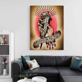 Barber Shop tablou tuns&#038;barbierit - Material produs:: Tablou canvas pe panza CU RAMA, Dimensiunea:: 70x100 cm