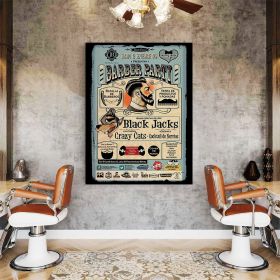 Tablou Barber Shop Party vintage - Material produs:: Tablou canvas pe panza CU RAMA, Dimensiunea:: 80x120 cm