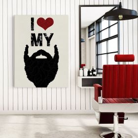 Barber Store Tablou I love my beard - Material produs:: Tablou canvas pe panza CU RAMA, Dimensiunea:: 20x30 cm