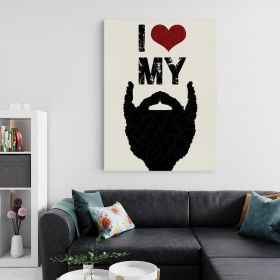 Barber Store Tablou I love my beard - Material produs:: Tablou canvas pe panza CU RAMA, Dimensiunea:: 20x30 cm