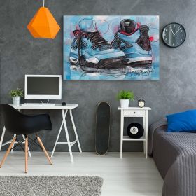 Jordan 4 Air tablou - Material produs:: Tablou canvas pe panza CU RAMA, Dimensiunea:: 80x120 cm