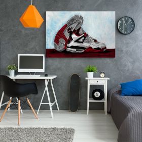 Jordan 4 Fire Red tablou - Material produs:: Tablou canvas pe panza CU RAMA, Dimensiunea:: 70x100 cm