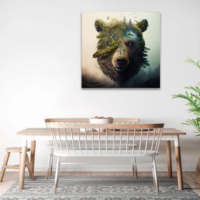 Tablou canvas urs padure natura 30&#215;30 cm