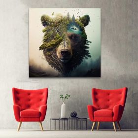 Tablou canvas urs padure natura 30&#215;30 cm