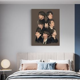 Tablou afis BTS trupa de muzica 2414 - Material produs:: Tablou canvas pe panza CU RAMA, Dimensiunea:: 60x90 cm