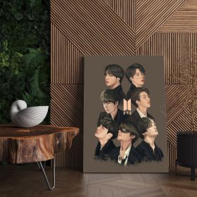 Tablou afis BTS trupa de muzica 2414 - Material produs:: Tablou canvas pe panza CU RAMA, Dimensiunea:: 60x90 cm