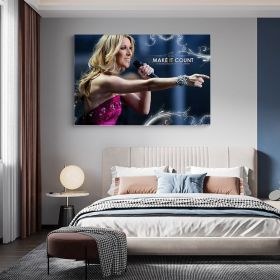 Afis Tablou Celine Dion cantareata 2260 - Material produs:: Tablou canvas pe panza CU RAMA, Dimensiunea:: 60x90 cm