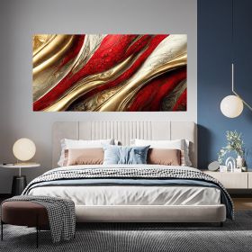 Tablou abstract imitatie marmura auriu rosu 1782 - Material produs:: Poster pe hartie FARA RAMA, Dimensiunea:: 30x60 cm