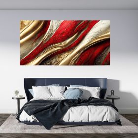 Tablou abstract imitatie marmura auriu rosu 1782 - Material produs:: Poster pe hartie FARA RAMA, Dimensiunea:: 30x60 cm