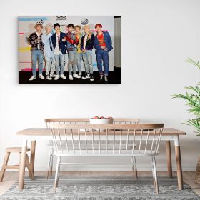Afis poster tablou BTS trupa de muzica 1950 - Material produs:: Tablou canvas pe panza CU RAMA, Dimensiunea:: 60x80 cm