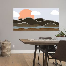 Tablou Boho minimalist peisaj maro portocaliu 1764 - Material produs:: Tablou canvas pe panza CU RAMA, Dimensiunea:: 70x140 cm