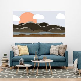Tablou Boho minimalist peisaj maro portocaliu 1764 - Material produs:: Tablou canvas pe panza CU RAMA, Dimensiunea:: 60x120 cm