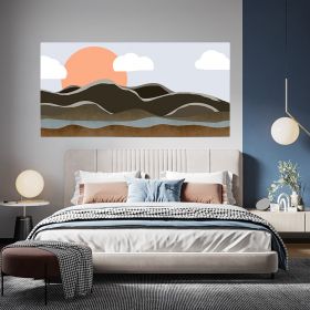 Tablou Boho minimalist peisaj maro portocaliu 1764 - Material produs:: Tablou canvas pe panza CU RAMA, Dimensiunea:: 70x140 cm