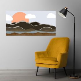Tablou Boho minimalist peisaj maro portocaliu 1764 - Material produs:: Tablou canvas pe panza CU RAMA, Dimensiunea:: 40x80 cm