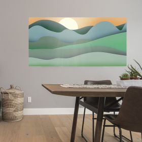 Tablou Boho peisaj minimalist verde crem 1765 - Material produs:: Poster pe hartie FARA RAMA, Dimensiunea:: 30x60 cm