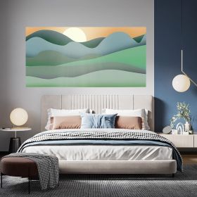 Tablou Boho peisaj minimalist verde crem 1765 - Material produs:: Poster pe hartie FARA RAMA, Dimensiunea:: 30x60 cm