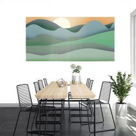 Tablou Boho peisaj minimalist verde crem 1765 - Material produs:: Poster pe hartie FARA RAMA, Dimensiunea:: 60x120 cm