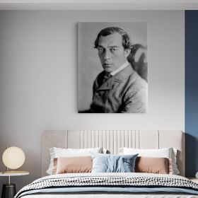 Tablou actori celebri Buster Keaton alb negru 1518 - Material produs:: Poster pe hartie FARA RAMA, Dimensiunea:: 50x70 cm