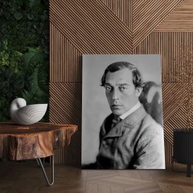 Tablou actori celebri Buster Keaton alb negru 1518 - Material produs:: Poster pe hartie FARA RAMA, Dimensiunea:: 50x70 cm