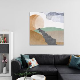 Tablou Boho minimalist forme abstracte, maro, verde 1453 - Material produs:: Poster pe hartie FARA RAMA, Dimensiunea:: 60x60 cm