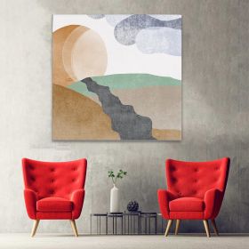 Tablou Boho minimalist forme abstracte, maro, verde 1453 - Material produs:: Poster pe hartie FARA RAMA, Dimensiunea:: 40x40 cm